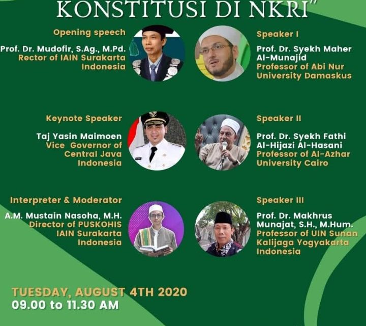 PUSKOHIS IAIN Surakarta Hadirkan 3 Ulama Dunia dalam Seminar Internasional