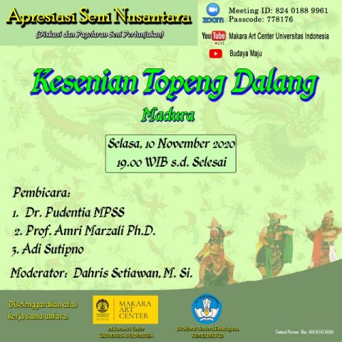 MAC UI dan Ditjen Kebudayaan Gelar Pertunjukan Seni Topeng Dalang Madura