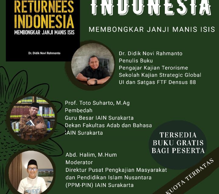 PPM-PIN Perkuat Moderasi Beragama dengan Diskusi Buku Membongkar Janji Manis ISIS