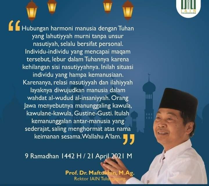 Manunggaling Kawula dengan Berkhidmat pada Sesama