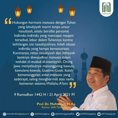 Manunggaling Kawula dengan Berkhidmat pada Sesama