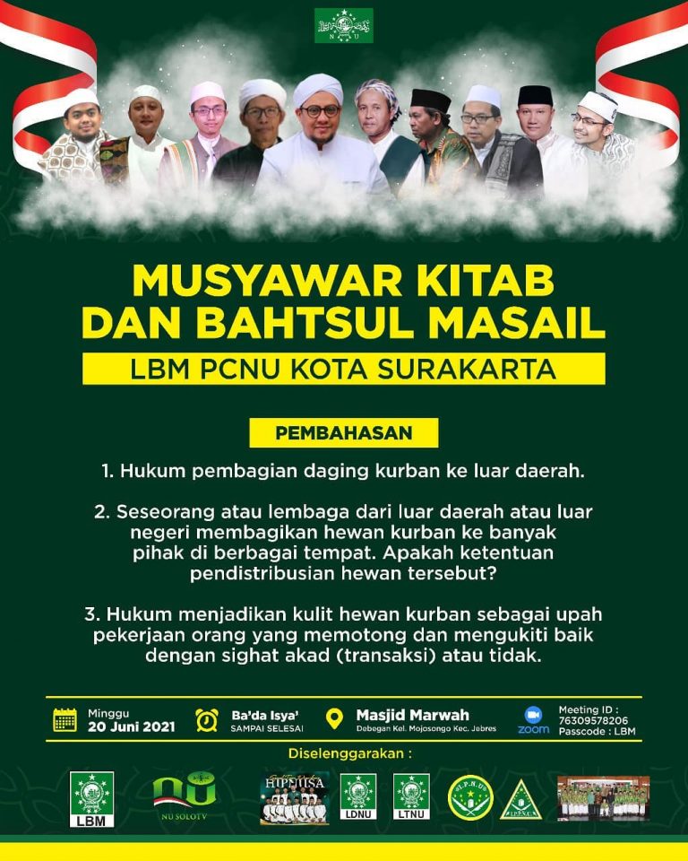 Adakan Bahtsul Masail Kubro, LBM Nu Solo Jawab 8 Masalah Qurban