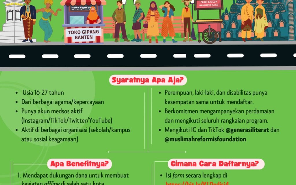 BEASISWA KELAS LITERASI DAMAI UNTUK GENERASI Z (Wilayah Jawa Tengah – D.I. Yogyakarta – Jawa Barat – Banten)
