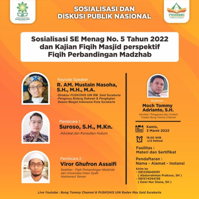 Puskohis UIN Surakarta Kaji dan Dukung Se Menteri No. 5 Tahun 2022