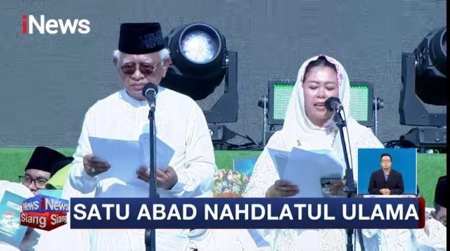 Begini Naskah Arab Tekad Satu Abad NU yang Dibacakan Gus Mus dan Mbak Yenny Wahid