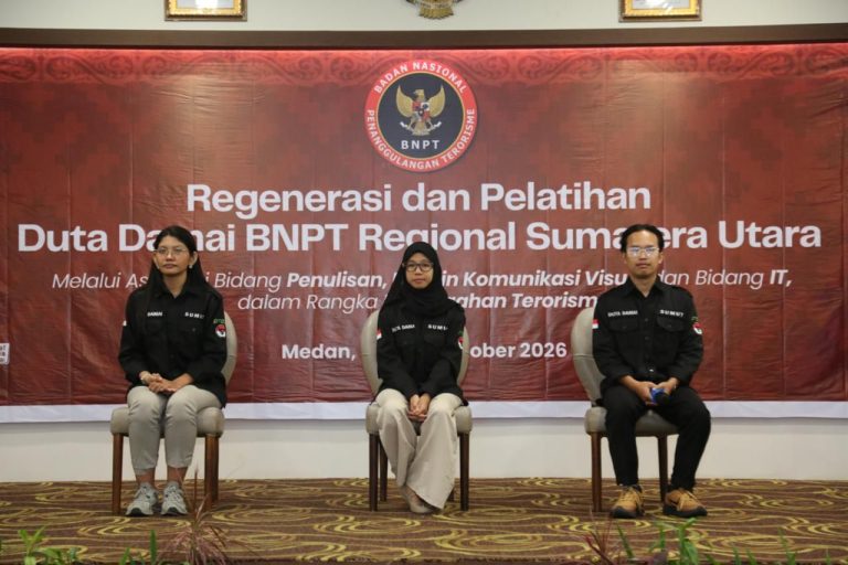 BNPT Kukuhkan 50 Duta Damai Sumut untuk Perkuat Ketahanan Digital